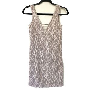 Free people lace tan / light pink rose threading dress Size SM